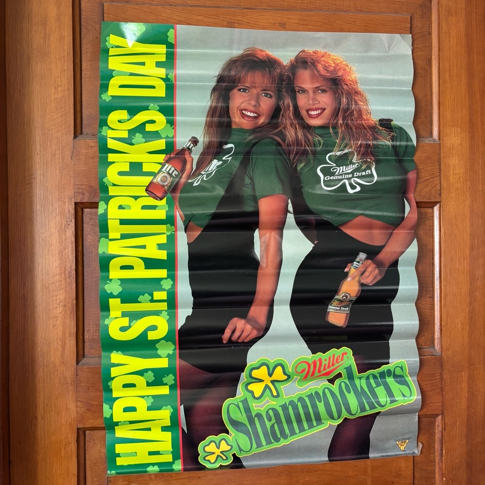 Vintage Miller Lite Shamrockers St. Patrick's Day Poster -Models